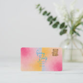 Baby shower Gummy Beer Game – Pastelontwerp Informatiekaartje (Staand voorkant)