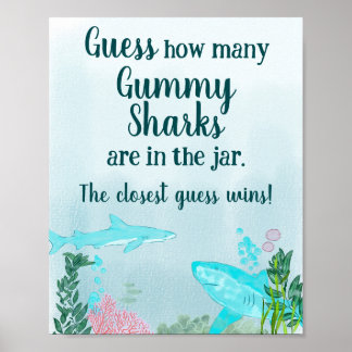 Baby shower Gummy Shark Spel Poster