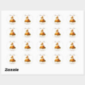 Baby shower gunst Dank u kleine pompoen meisje Ronde Sticker (Vel)