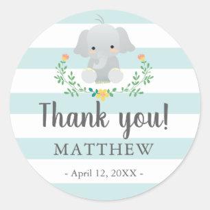 Baby shower gunst sticker voor baby boy