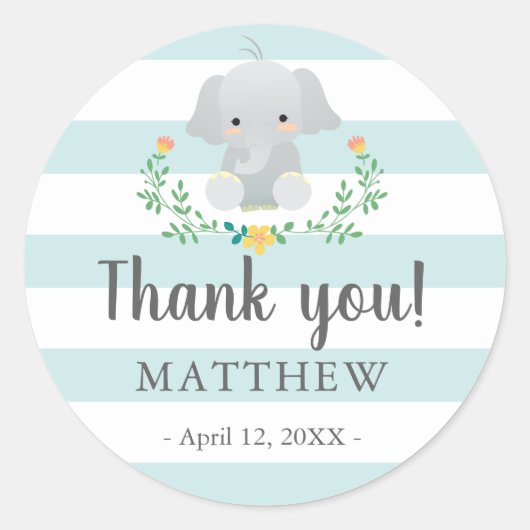 Baby shower gunst sticker voor baby boy (Voorkant)