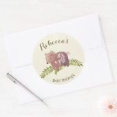 baby shower gunst sticker woodland beer meisje (Envelop)