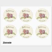 baby shower gunst sticker woodland beer meisje (Vel)