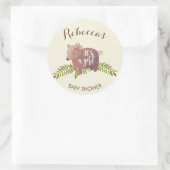 baby shower gunst sticker woodland beer meisje (Tas)