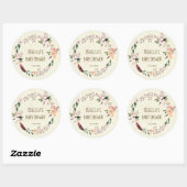 baby shower gunst stickers boho bloemveer (Vel)