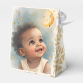 Baby shower gunstbox met lint geometrisch & Baby Bedankdoosjes (Achterkant)