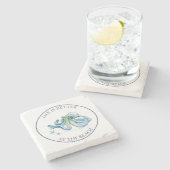 Baby shower gunsten strand blauwe octopus stenen onderzetter (Zijkant)