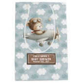 Baby shower gunstzak met Waterverf Pilot Beer Medium Cadeauzakje (Voorkant)