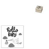 Baby shower Hallo nieuwe familie Rubberstempel (Gestempeld)