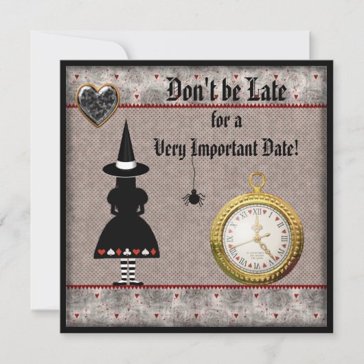 baby shower Halloween Alice in Wonderland Invites Kaart (Voorkant)