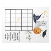 Baby shower Halloween Bingo Game Boo Notitieblok (Voorkant)