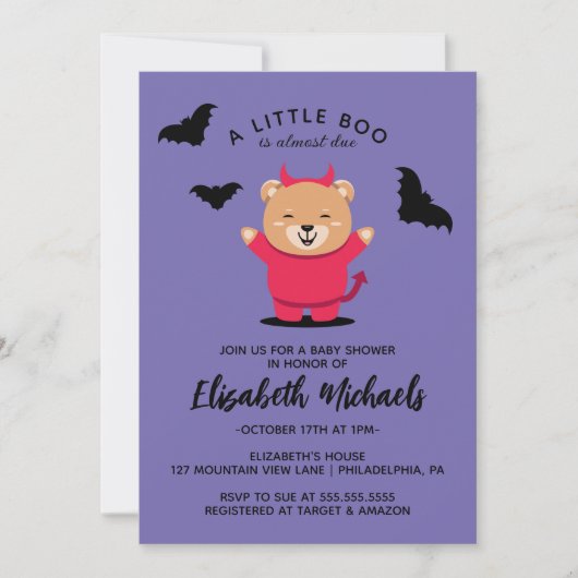 BABY SHOWER | Halloween Cute Lil' Beer Devil Notitiekaartje (Voorkant)