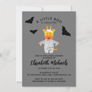 BABY SHOWER   Halloween Cute Mummy Giraffe Notitiekaartje