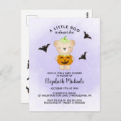 BABY SHOWER HALLOWEEN | Een kleine boe is verschul Briefkaart (Voorkant / Achterkant)