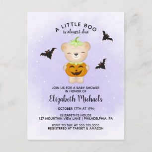 BABY SHOWER HALLOWEEN Een kleine boe is verschul Briefkaart