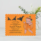 BABY SHOWER HALLOWEEN | Een kleine boe is verschul Kaart (Staand voorkant)
