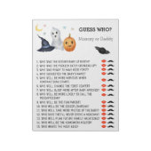 Baby shower Halloween Ghost raad wie Notitieblok (Linkerzijde)