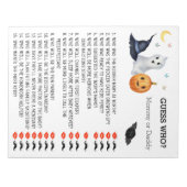 Baby shower Halloween Ghost raad wie Notitieblok (Voorkant)