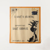 Baby Shower Halloween Heksen Foto Achtergrond Wandkleed (Voorkant)