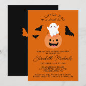 BABY SHOWER | Halloween Lil'Boo Ghost Notitiekaartje (Voorkant / Achterkant)
