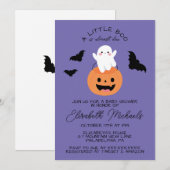 BABY SHOWER | Halloween Lil'Boo Ghost Notitiekaartje (Voorkant / Achterkant)