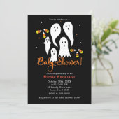 Baby shower Halloween Party Ghosts & Candy Corn Kaart (Staand voorkant)