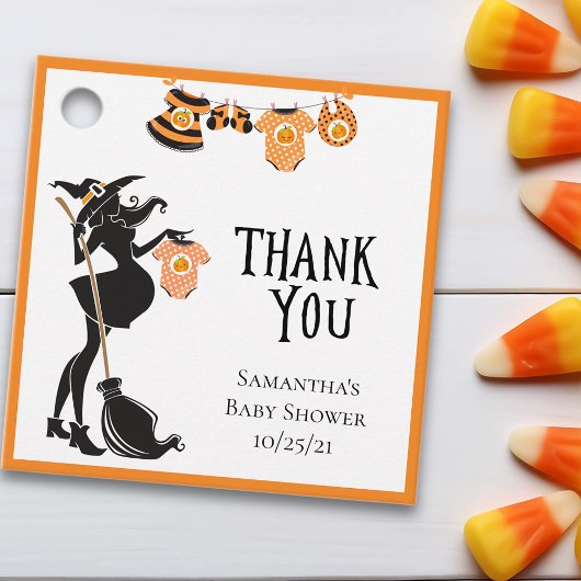 Baby shower Halloween Witch Bedankjes Labels