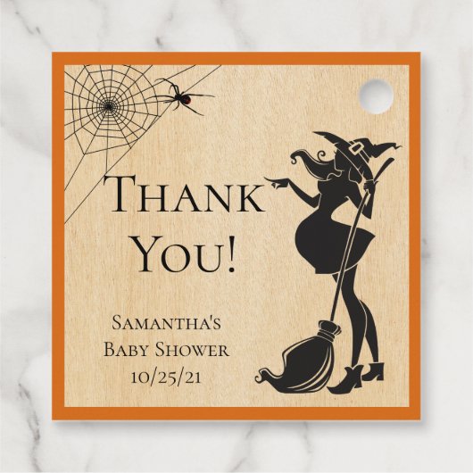 Baby shower Halloween Witch Bedankjes Labels (Achterkant)