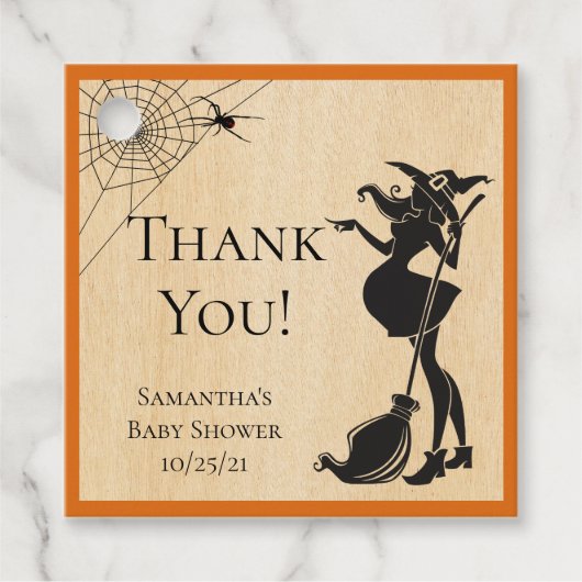 Baby shower Halloween Witch Bedankjes Labels (Voorkant)