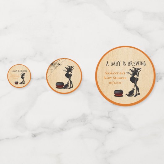 Baby shower Halloween Witch Oktober Confetti (Achterkanten)