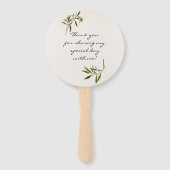 Baby shower Hand Fans Modern Greenery Handwaaier (Achterkant)