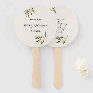 Baby shower Hand Fans Modern Greenery Handwaaier