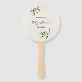 Baby shower Hand Fans Modern Greenery Handwaaier (Voorkant)