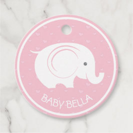 Baby Shower-hanger met olifant voor meisje Bedankjes Labels