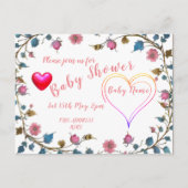 Baby shower hart aankondigingskaart (Voorkant)