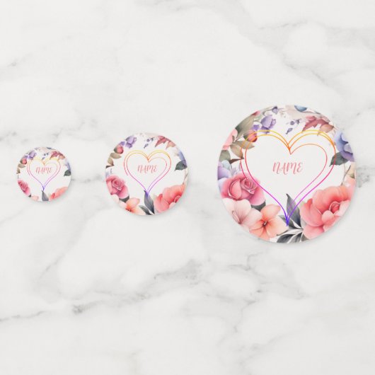 Baby shower hart confetti (Achterkanten)