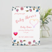 Baby shower hart kaart (Staand voorkant)