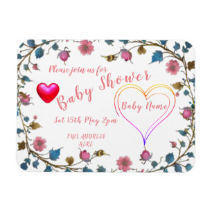 Baby shower hart magneet