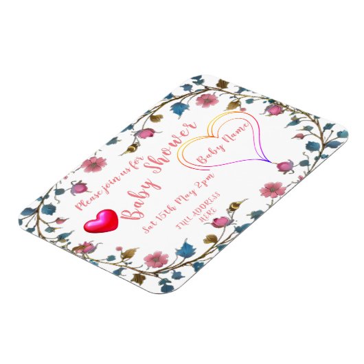 Baby shower hart magneet (Linkerzijde)