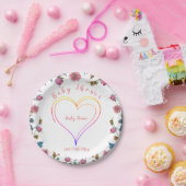 Baby shower hart papieren bordje (Feest)