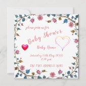 Baby shower hart save the date (Voorkant)