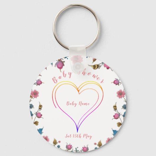 Baby shower hart sleutelhanger (Voorkant)