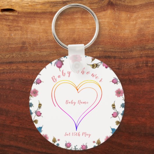 Baby shower hart sleutelhanger (Voorkant)