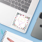 Baby shower hart Stickers (Laptop met iPhone)