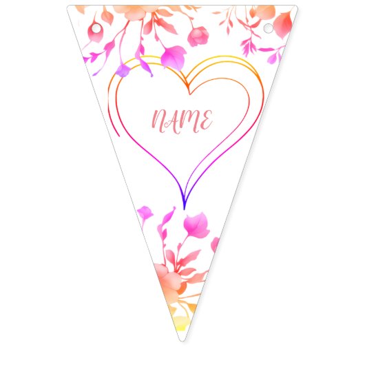 Baby shower hart vlaggetjes (Tweede vlag)