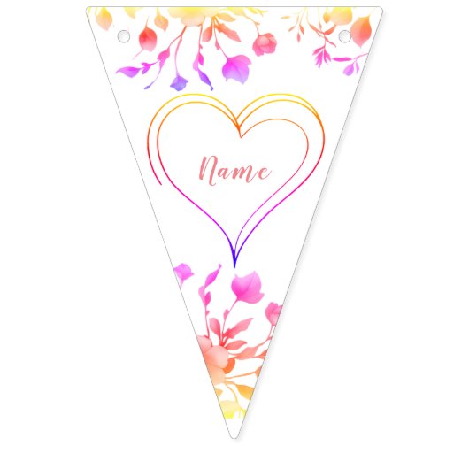 Baby shower hart vlaggetjes (Eerste vlag)