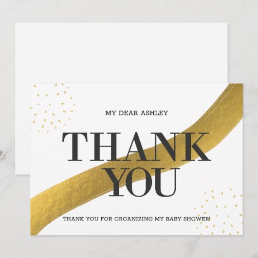 Baby shower Hartelijk dank (Voorkant / Achterkant)