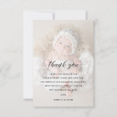 Baby shower Hartelijk dank 2 Sided Foto Faux Vellu Bedankkaart (Voorkant)