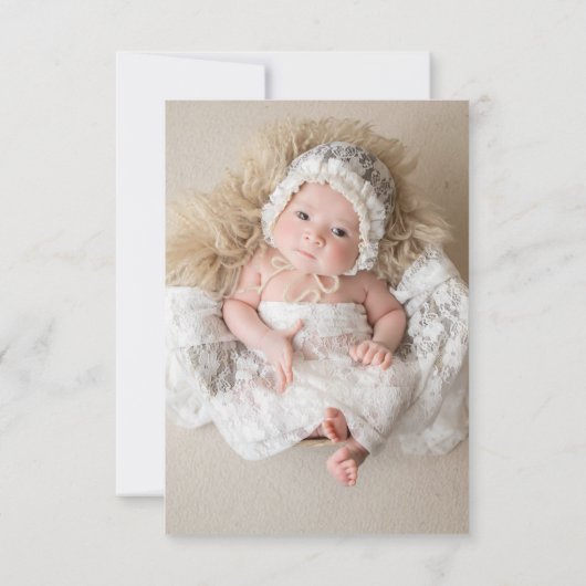 Baby shower Hartelijk dank 2 Sided Foto Faux Vellu Bedankkaart (Achterkant)