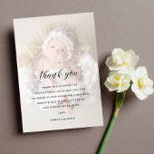 Baby shower Hartelijk dank 2 Sided Foto Faux Vellu Bedankkaart